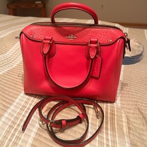 Coach fuschia Leather Satchel Bag